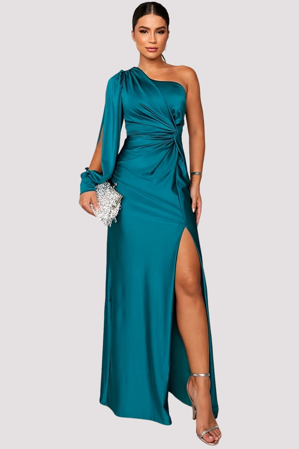 Yaseen - Trendy Asymmetric Dress with Slit