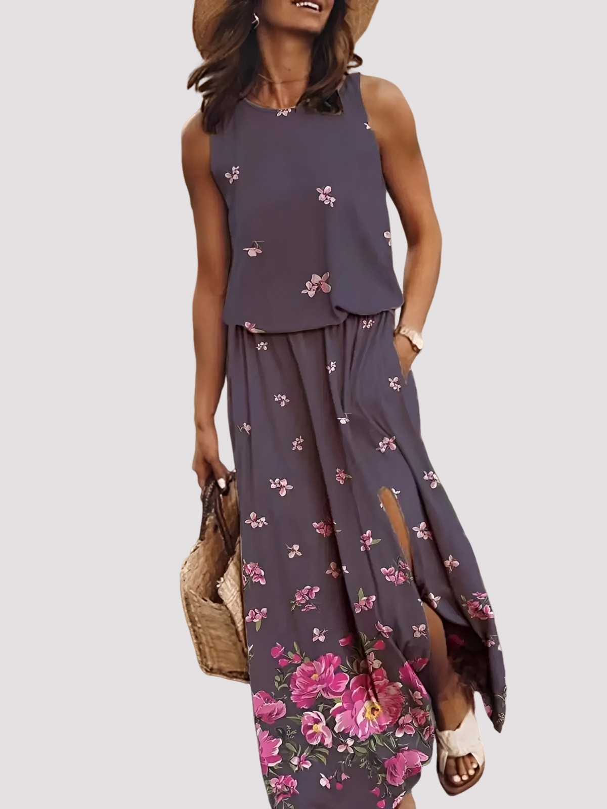 Halle - Stylish, sleeveless women's maxi dress
