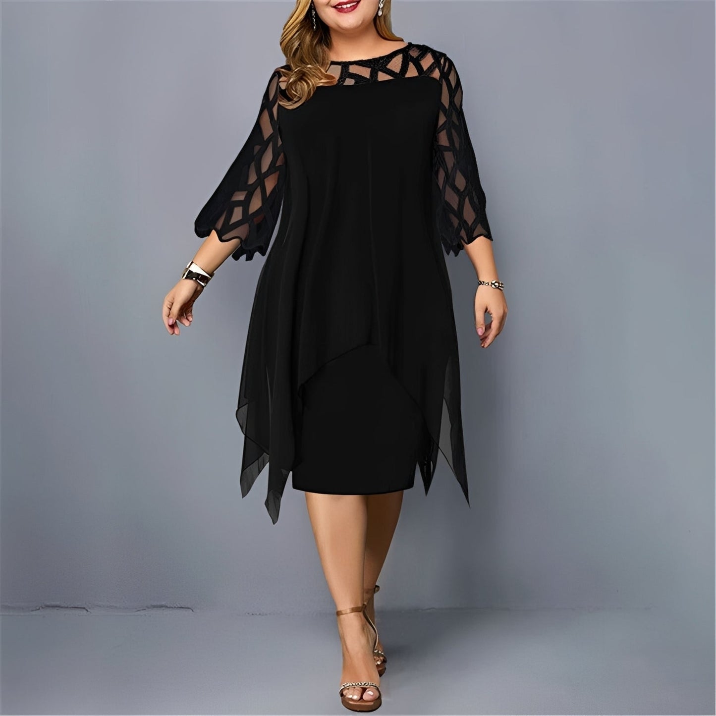 Eleanor - Stylish Chiffon Midi Dress