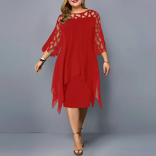 Eleanor - Stylish Chiffon Midi Dress