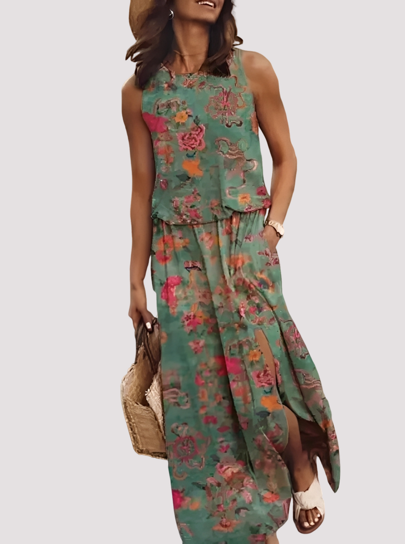 Halle - Stylish, sleeveless women's maxi dress