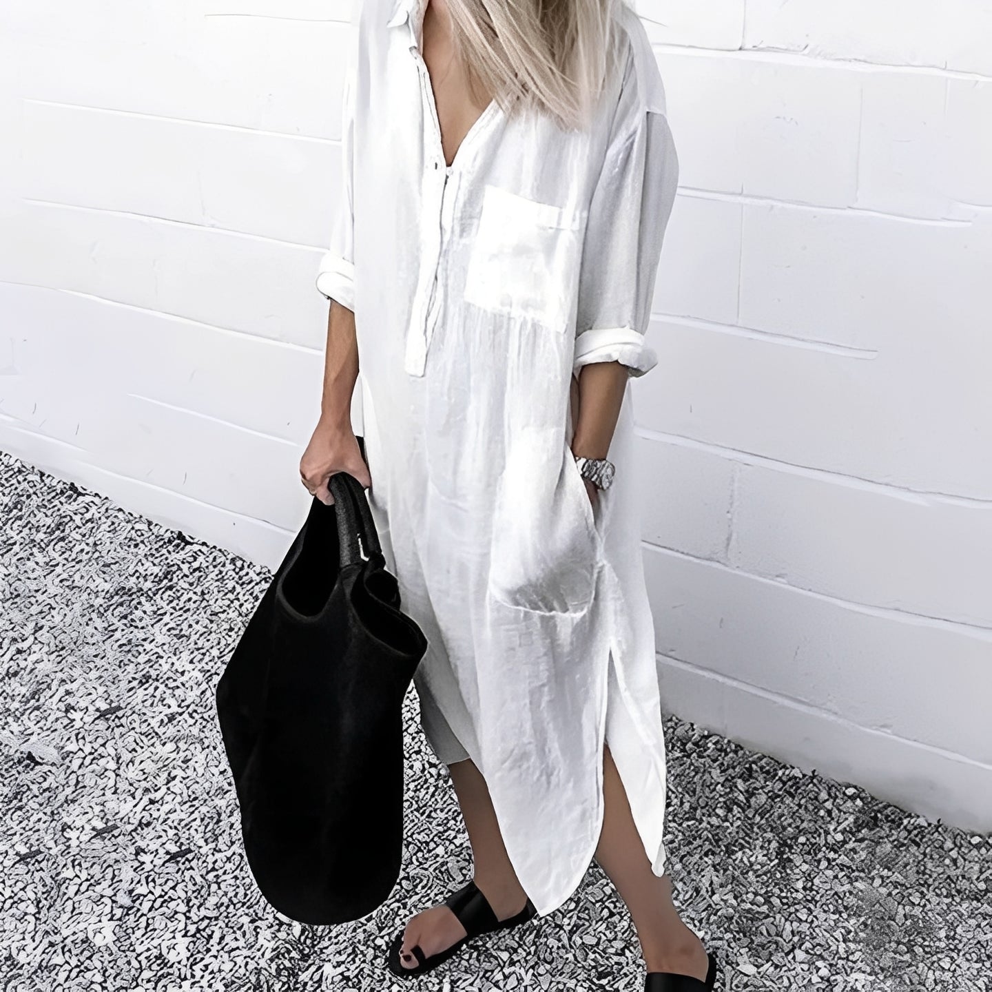 Susan - Loose Casual Slit Dress