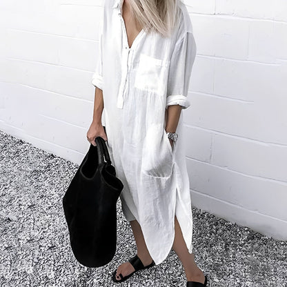 Susan - Loose Casual Slit Dress
