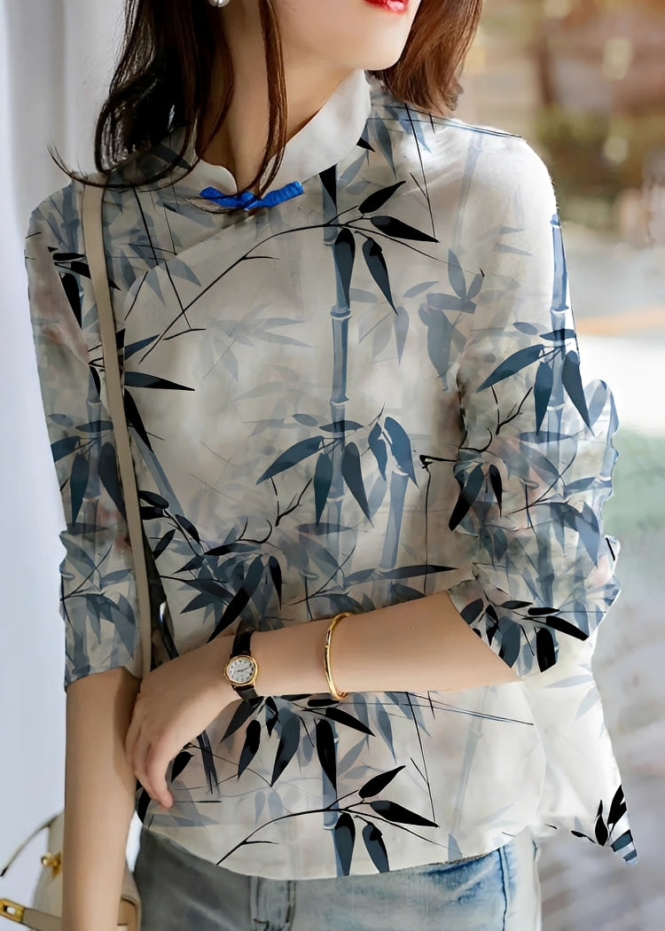 Margaret - Fashionable women's floral blouse
