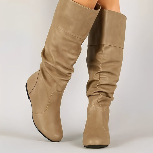 Lucia - Simple Slip-on Flat Boots