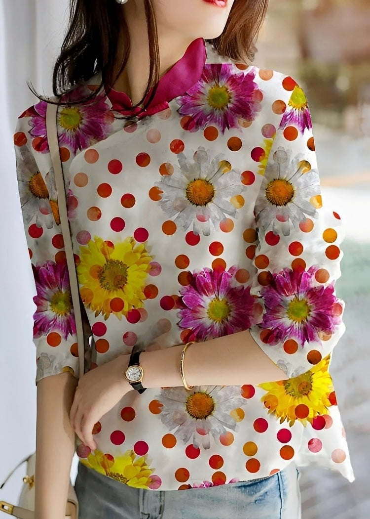 Margaret - Fashionable women's floral blouse