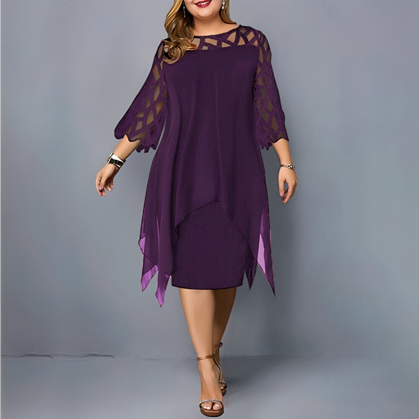 Eleanor - Stylish Chiffon Midi Dress