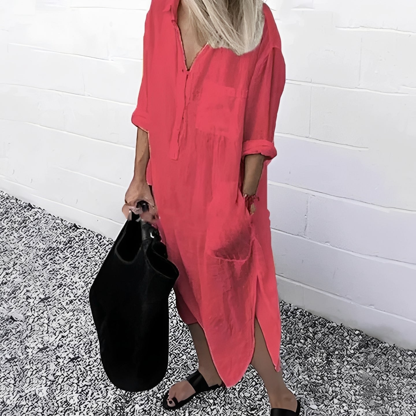 Susan - Loose Casual Slit Dress
