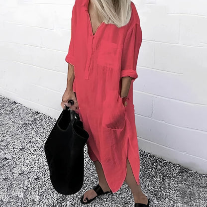 Susan - Loose Casual Slit Dress