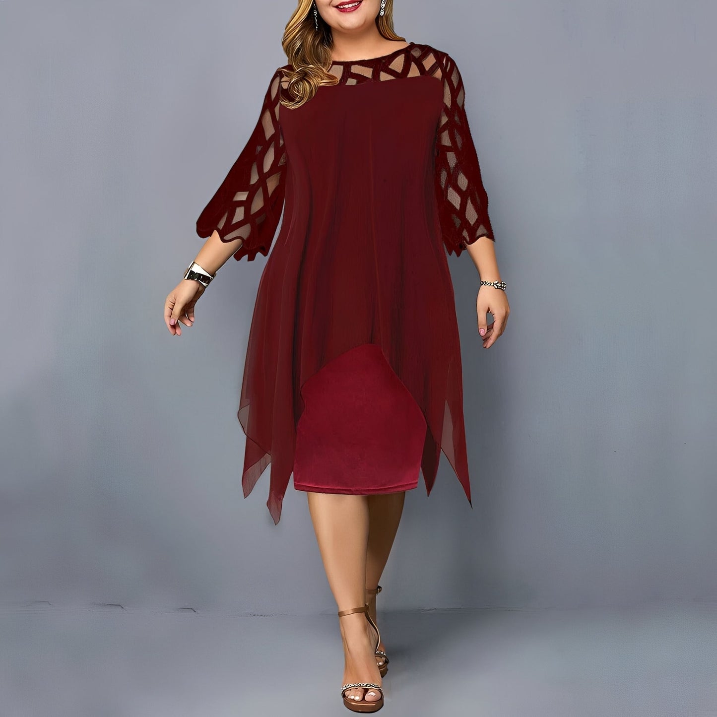 Eleanor - Stylish Chiffon Midi Dress